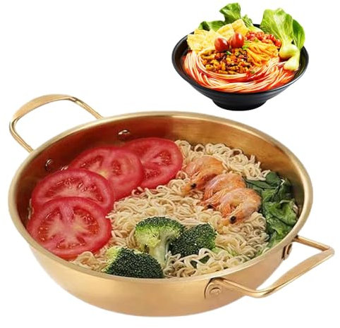 Korean Ramen Pot - Versatile Ramen Pot, Soup Pot, Korean Instant Noodles Pot, Japanese Style Ramen Pot, Small Copper Pasta Pots