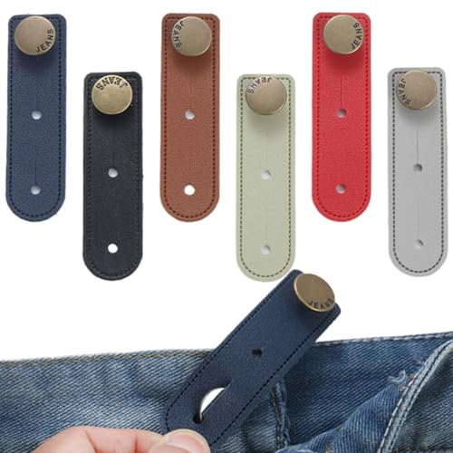 Hosenbunderweiterung, 6 Stück Knopf Hosenerweiterung Schwangerschaft, Expanders Knopfverlängerung für Jeans Damen Herren, Taillenverlängerungen Einstellbar für Hosen Jeans Röcke Umstandshose
