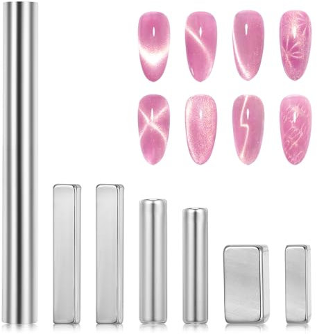 7 Stück Nailart Werkzeug Magnetstift Funktions Katzenaugen DIY 3D Magnet Stick Set Magnet Multifunktionaler Nagelkunst-Zubehör für Nägel Katzenaugen-Nageldesign-Tools