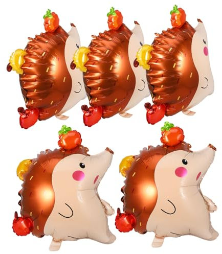 INOOMP 5 Stück Igelballon Karikatur Schlagballon Geburtstag Dschungel Süße Tierballons Folienballon-ornament Aufblasbare Ballondekoration Igel Dekorationen Colorful Aluminiumfolie