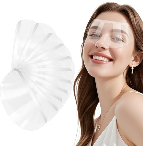 Klar Gesicht Visier für Mikroblading 50 Stück Augenschutz aus Kunststoff schützender DuschvisierGesichtsschutz für Microblading Permanent Makeup für Augen und Augenbrauen