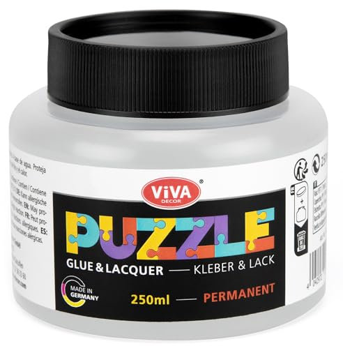 Viva Decor Puzzle Colla 250 ml – Puzzle Colla & Sigillante in uno – Trasparente, ad asciugatura rapida, per puzzle di diverse dimensioni – Fissatore puzzle per bambini e adulti