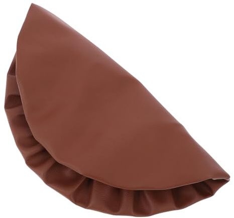 Cabilock Runder Stuhlbezug für Barhocker aus Leder Braun Einfach Verstellbar mit Gepolstertem Look Geeignet für Küchen und Clubs