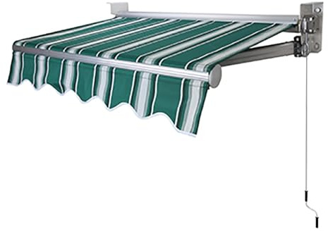 Teleskop-Markise für den Außenbereich, einziehbar, mit Kurbel, Aluminium-Sonnenschutz für Terrasse, Garten, Hinterhof und Balkon