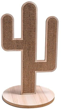 ZOOPIZ Griffoir Cactus pour Chat – Planche à Griffes en Sisal Résistant, Design Original, Base MDF Robuste, 35x34,5x62 cm, Protection Meubles et Divertissement Félin