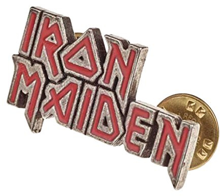 Iron Maiden Lapel Badge Enamelled classic band Logo Nue offiziell Alchemy Silber One Size
