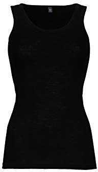 Dilling Damen RIPP Top aus 100% Bio-Merinowolle Schwarz 42