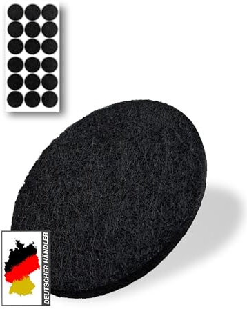 18 Stück Selbstklebende Filzgleiter (schwarz, Ø 25 mm) - stark Selbstklebende Möbelgleiter - hochwertige Filzgleiter - Stuhlgleiter aus Filz