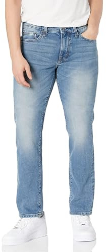 Amazon Essentials Jeans Slim Fit - colori fuori produzione Uomo, Delavé Chiaro, 33W / 32L