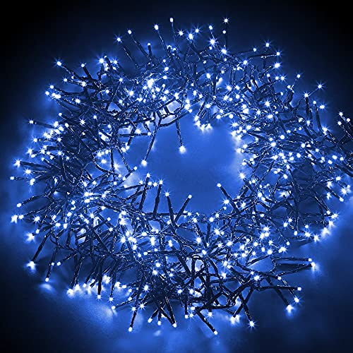 Netta Christmas Tree Cluster Lights 9m Lit Length, 720LED, Cool White | Waterproof, Plug in, 8 Hours On Timer, 8 Light Modes, Indoor & Outdoor Use