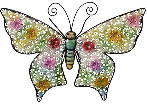 ETC dekorative lustig Bunte Wanddeko aus Metall Schmetterling oder Libelle jeweils in 2 möglichen Größen (Schmetterling, klein)