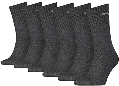 PUMA 6 Paar Sportsocken Tennis Socken Gr. 35-49 Unisex für sie und ihn, Farbe:201 - anthracite, Socken & Strümpfe:47-49
