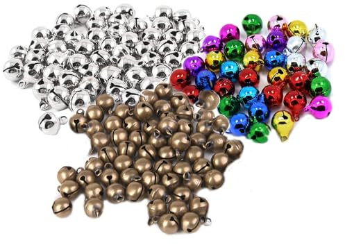 90 Stück Kleine Glöckchen zum Basteln,Mini Metallglöckchen mit Öse,Kleine Glöckchen Weihnachten,für Handwerk,Geschenkverpackung,Weihnachten,Hochzeit Dekoration(12 mm)