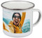 ORWO – 300 ml Emaille-Tasse personalisieren und mit Foto bedrucken, robuste Blechtasse, silberner Tassenrand, hochwertiger Druck: handmade in Germany