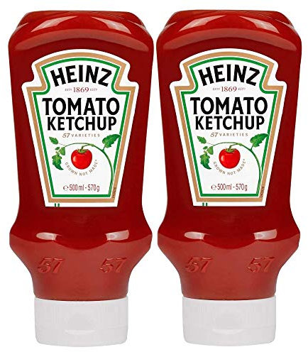HEINZ Lot de 2 bouteilles de ketchup aux tomates 570 g