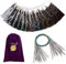 Rundstricknadel Set Edelstahl Runden Häkeln Stricknadeln Pins Nadel Set Pullover Nadel Kit Häkelnadeln Garnnadeln für Webprojekte, 14 Größen 2.25mm bis 10mm, 80 cm für Anfänger Professionelle (A)