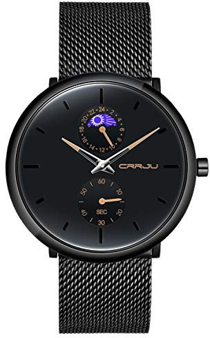 SUPBRO Herren Uhr Männer Edelstahl Wasserdicht Armbanduhr Analog Multi Zifferblatt Business Uhr Ultra Dünne Quarz