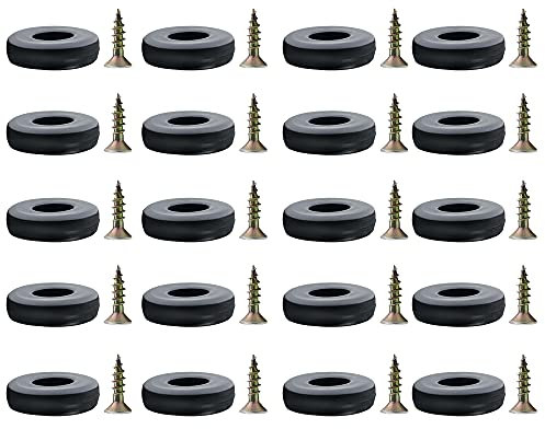 ANTHYTA 20 Stücke Teflongleiter zum Schrauben Teppichgleiter Ø 25 mm Furniture Glides Rund Stuhlgleiter Möbelgleiter Teflon Schrauben Festschrauben Gummigleiter Gleiter für Möbel Stühle Tisch