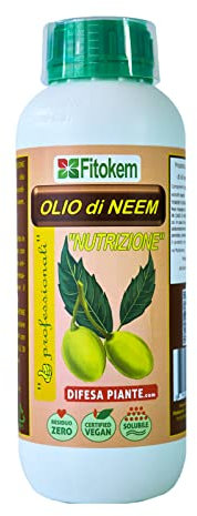 FITOKEM | OLIO DI NEEM NUTRIZIONE 1LT BIOLOGICO | PER ORTO - Uso RADICALE e FOGLIARE - Formula specifica per ortaggi - Potenziato con microelementi