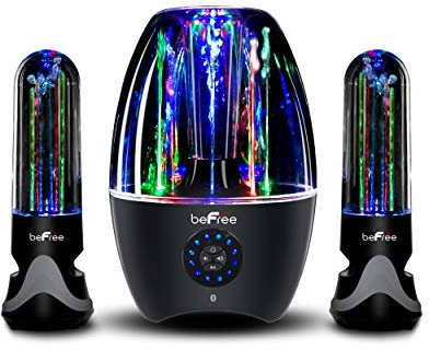 beFree Sound 2.1 Channel Bluetooth Multimedia LED Dancing Water Sound System,Black,BFS-Dancing Water