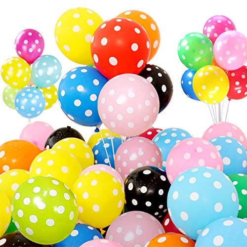 Polka Dot Balloons Hillylolly 100 Stück Gepunktete Luftballons, Polka Dot Latex Ballon, Mehrere Farben Latex Luftballons, Party Luftballons für Geburtstag, Hochzeit, Baby Dusche, Party Dekorationen