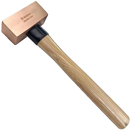 WEDO Kupferhammer,Schlosser-Hammer mit Holzgriff,5000g Kupfer Fäustel,Länge 900mm,Trockenbauhammer,Stemmhammer,Abbruchhammer,Robuster Stiel,langlebig,Korrosionsschutz Vorschlaghammer