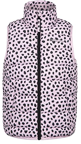 Mountain Warehouse Rocko bedrucktes, wattiertes Kinder-Gilet - wasserabweisender Körperwärmer, Mikrofaser, isolierte Weste - Frühling, Sommer Flieder (Gedruckt) Kinder 164 EU (13 Jahre)