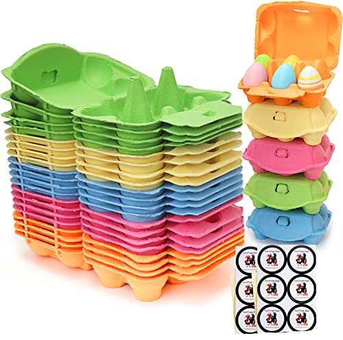 HENGI 20 Pezzi Scatole Portauova, Scatole per Uova Colorato in Materiale Robusto e Riutilizzabile, 100% Riciclabili e Biodegradabili, Impilabili, Ideale per Conservare o Trasportare uova di Gallina