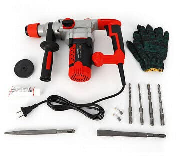 Martillo rotativo multifuncional de 2200 W, taladro eléctrico, 220 V, martillo eléctrico, taladro de percusión con juego de brocas sencillo