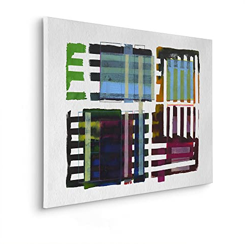 Komar Keilrahmenbild im Echtholzrahmen - Grids & Stripes - Größe 60 x 90 cm - Wandbild, Kunstdruck, Wanddekoration, Design, Wohnzimmer, Schlafzimmer