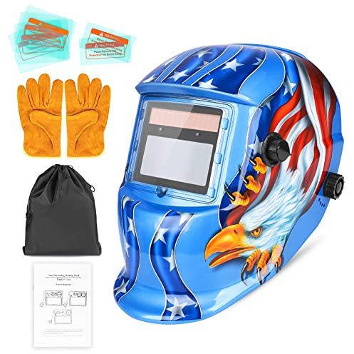 NDUUN Schweißhelm, automatische Verdunkelung, echte Farbe, mit verstellbarem Schattierungsbereich 4/9–13 für WIG MIG ARC Schweißermaske