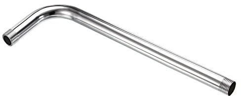 PATIKIL G1/2 Male Thread Shower Arm, 1 Pack 12.2 Length Stainless Steel Wall-Mounted Extension Pipe Connector for Fixed Shower Head, Silver