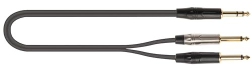 QUIK LOK - JUST/JS2JM-5 Cavo Audio Jack TS 6,3 mm Maschio a Jack TS 6,3 mm Maschio, Lunghezza 5 m, Mono, Serie JUST, Nero, per Mixer, Strumenti Musicali, Hi-Fi, Registrazione