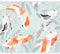 murando - Fototapete Premium-Vlies Japan 200x140cm - Foto Tapete Wohnzimmer Moderne Vliestapete XXL Wandtapete Motivtapeten Bildtapete 3d Effekt Wand Dekoration Fisch Koi Karpfen Botanik wie gemalt