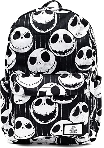 Wondapop Disney Nightmare Before Christmas Jack Skellington 17 Full Size Nylon Backpack, Black, 17, Traditional Backpacks