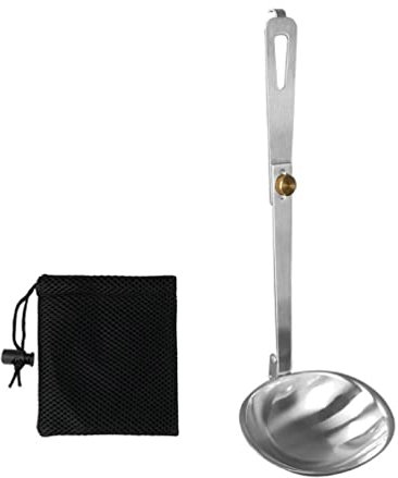 Camping Klapplöffel Outdoor Picknick 304 Edelstahl Geschirr Faltbarer Griff Suppenlöffel Camping Geschirr Faltlöffel Camping Metall Suppenkelle Löffel Edelstahl zum Kochen Faltbarer Löffel