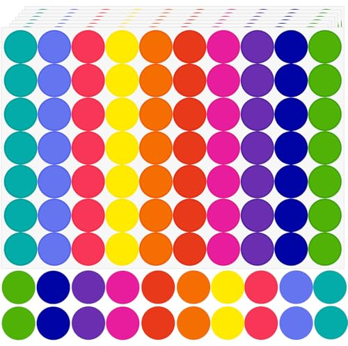 1400 Stück 20 mm Klebepunkte Bunte Punkte Aufkleber, Dots sticker Markierungspunkte Farbkodierung Runde Aufkleber, Runde Etiketten Klebepunkte Punktaufkleber Für DIY Büro Kalender