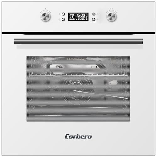 Corberó - Horno Multifunción | CCHMP1033W | 70L | Pirolítico | Display Digital | 8 Programas | Guías Extraíbles | Mandos Escamoteables | 3200W Potencia | Blanco