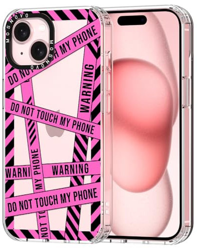 MOSNOVO Case for iPhone 15, [Buffertech 6.6ft Military-Grade Drop Protection] [Anti Peel Off Tech] Clear TPU Bumper Phone Case Cover Design - Do Not Touch My Phone