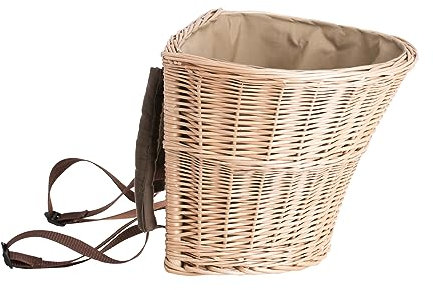 e-wicker24 Obst- und Gemüsesammelhaube, Weidenkorb mit Trägern (Natur ohne Deckel)
