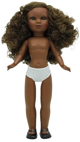 Folk Artesanía Simona Puppe, nackt, 40 cm, langes lockiges Haar, Original 02-cm
