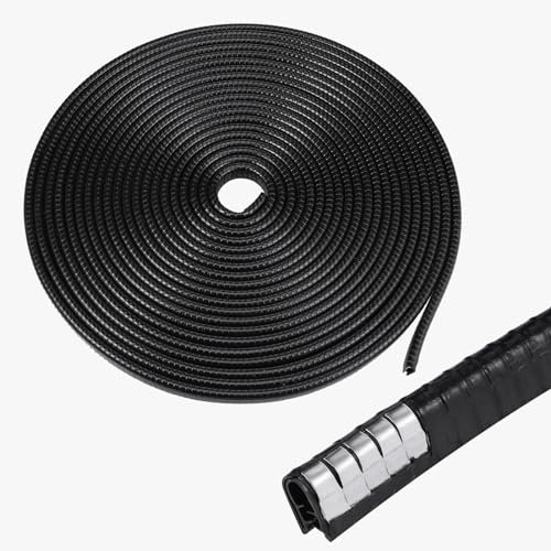 Zocipro 10M Universal Car Door Edge Protectors, Black U Shape Rubber Seal, Textured Surface, Edge Guards for Cars, Trucks, SUVs, Boats