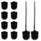 Daloual - 10 x Ersatz WC-Bürstenkopf Schwarz Ø ca. 6,5 cm + 2 x Edelstahl-Griff 41,5 cm - Toiletten-Bürste - Klo-Bürste - WC-Besen - austauschbar - modernes Design - hochwertig - langlebig