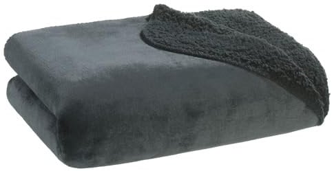 casa NOVA Wende-Wohndecke - Anthrazit - Polyester - 150 x 200 cm