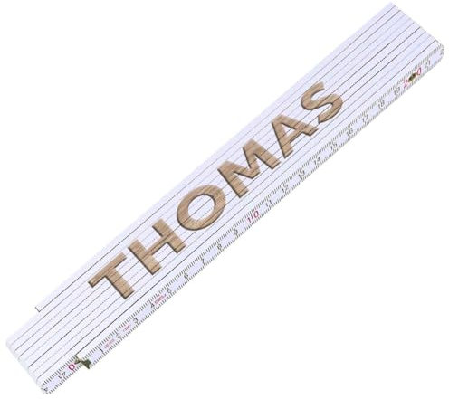 GRAVURZEILE Zollstock 2 Meter mit Gravur oder UV Druck - Personalisiert mit Namen oder Wunschtext - Gliedermaßstab mit Winkelanzeige - Geschenke für Männer Papa und Opa Farbe Gravur