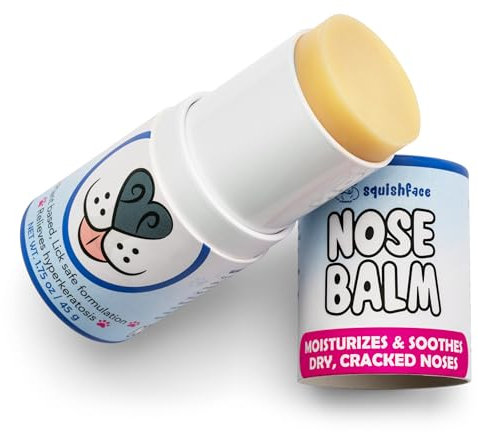 Squishface Nasenbalsam – beruhigt und schützt trockene, rissige Hundeschnauzen, pflanzliche, lecksichere Formel zur Linderung von Hyperkeratose, ideal für alle Rassen (50 ml), hergestellt in den USA