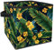 FNETJXF Bacs de rangement en tissu, bacs de rangement en forme de cube, paniers de rangement en tissu avec poignées, plantes tropicales modernes, fleurs et feuilles de palmier, bacs de rangement