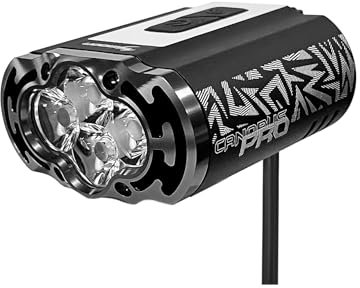 Moon Light the Way You Ride On Canopus Pro 6000 Lumens IPx7 High Power Rechargeable Handlebar Mounted Front Cycle Light, External Battery, Max Runtime 130 Hours.
