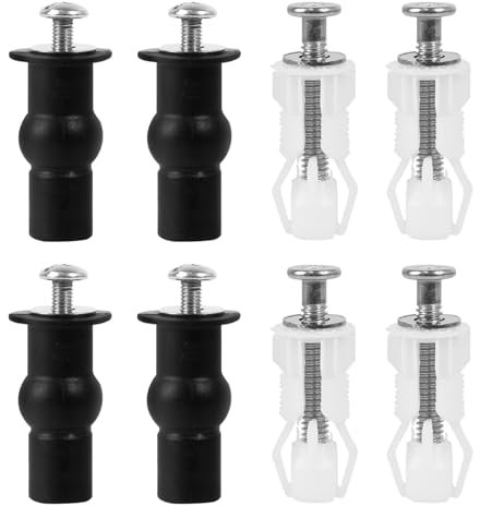 YOURKAY 8 Pezzi di Fissaggio per Tavoletta WC Sedile, Viti e Bulloni Universali in Acciaio Inox per Copriwater Sedile, Bulloni di Fissaggio del Coperchio in Nylon Espandibile, Facili da Installare