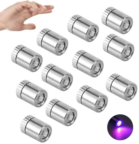 12 Pcs Small Light, Mini Led Lights, Dolls House Lights Led Flashing Pen Light Colorful Electronic Toy Light Stationery Bottom Rotating Battery Light (7 Color)